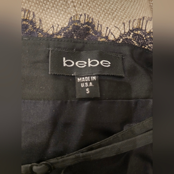 bebe Black and Gold Lace Bustier Top - Picture 4 of 4